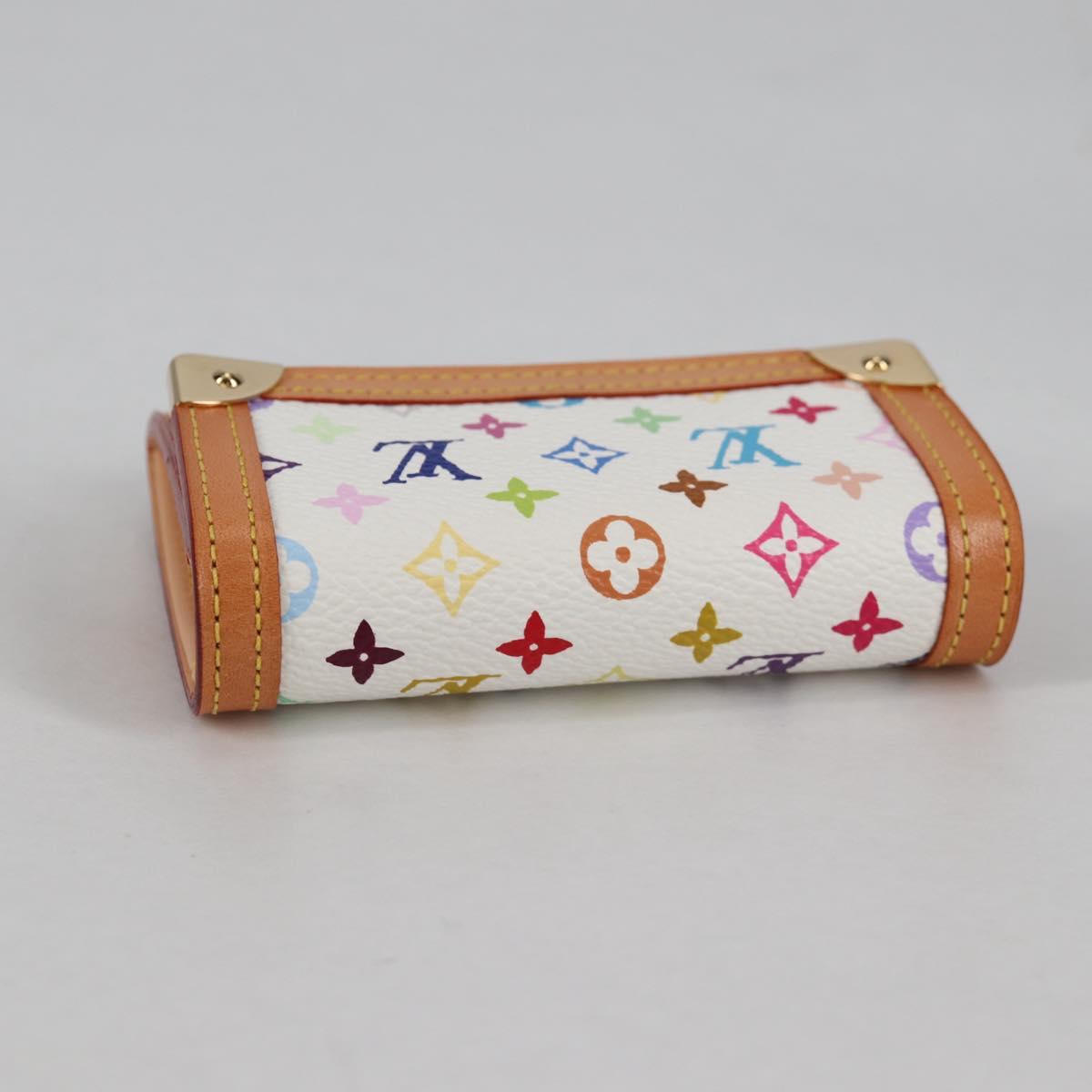 LOUIS VUITTON Multicolor Porte Monnaie Pla Coin Purse White M92657 Auth ac3869V