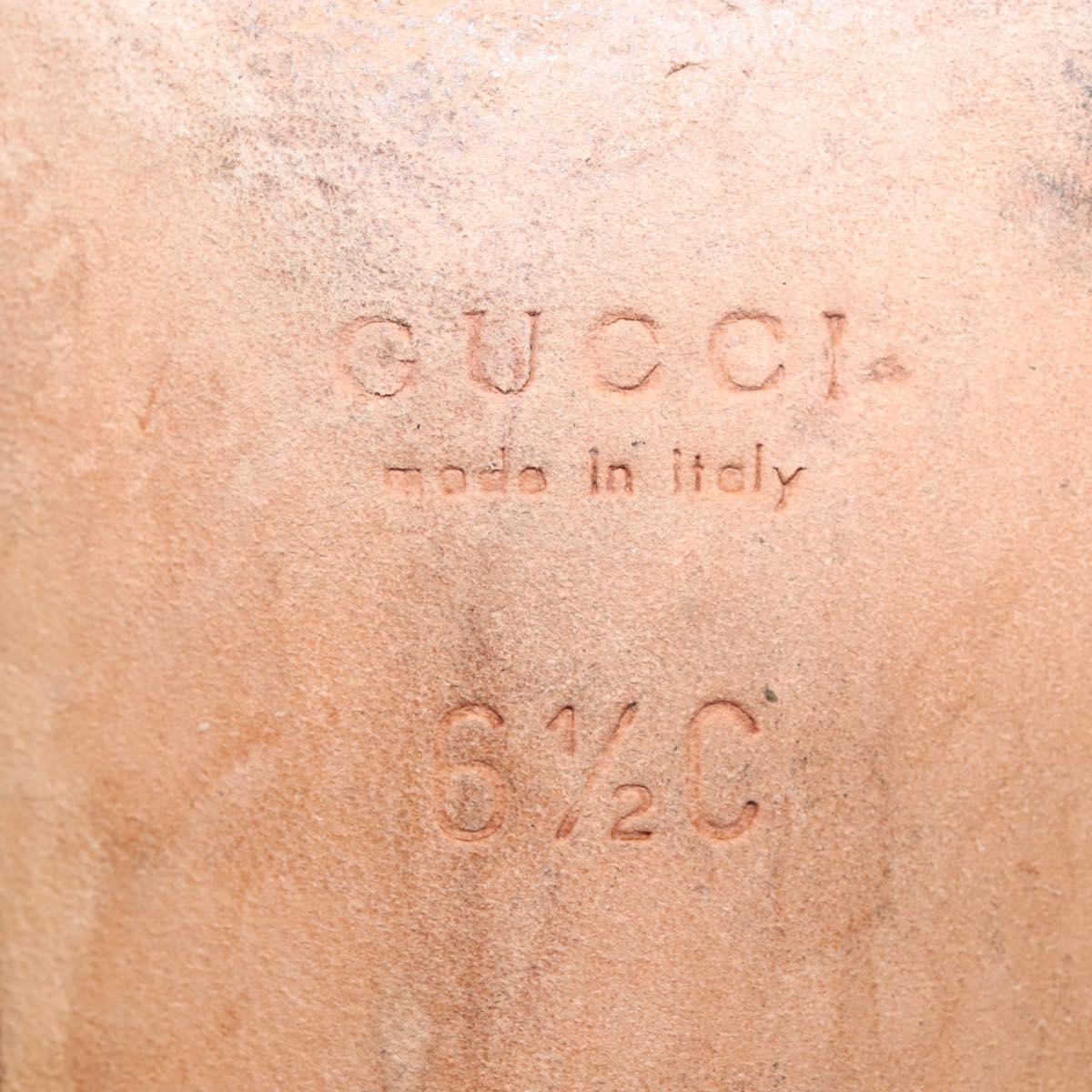 GUCCI Pumps Leather Gold Auth ac3875