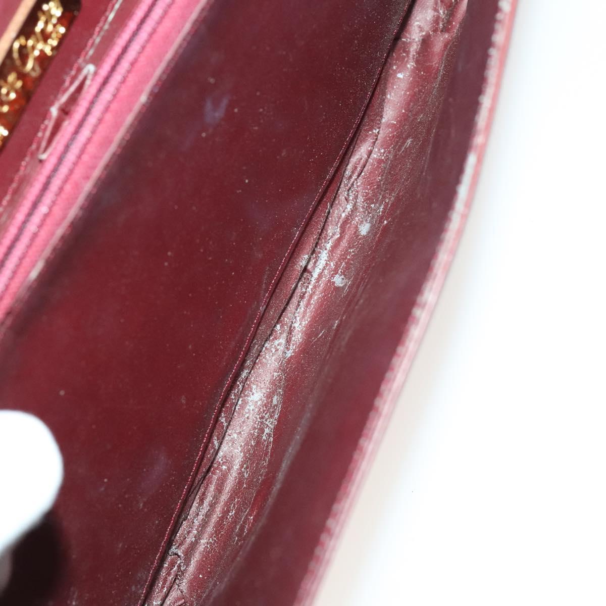 CARTIER Must Line Chain Bag Leather 2Set Bordeaux Auth ac3876