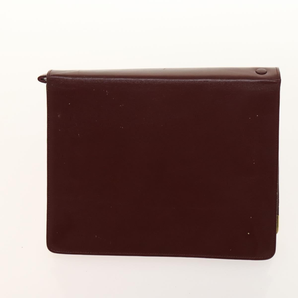 CARTIER Must Line Chain Bag Leather 2Set Bordeaux Auth ac3876