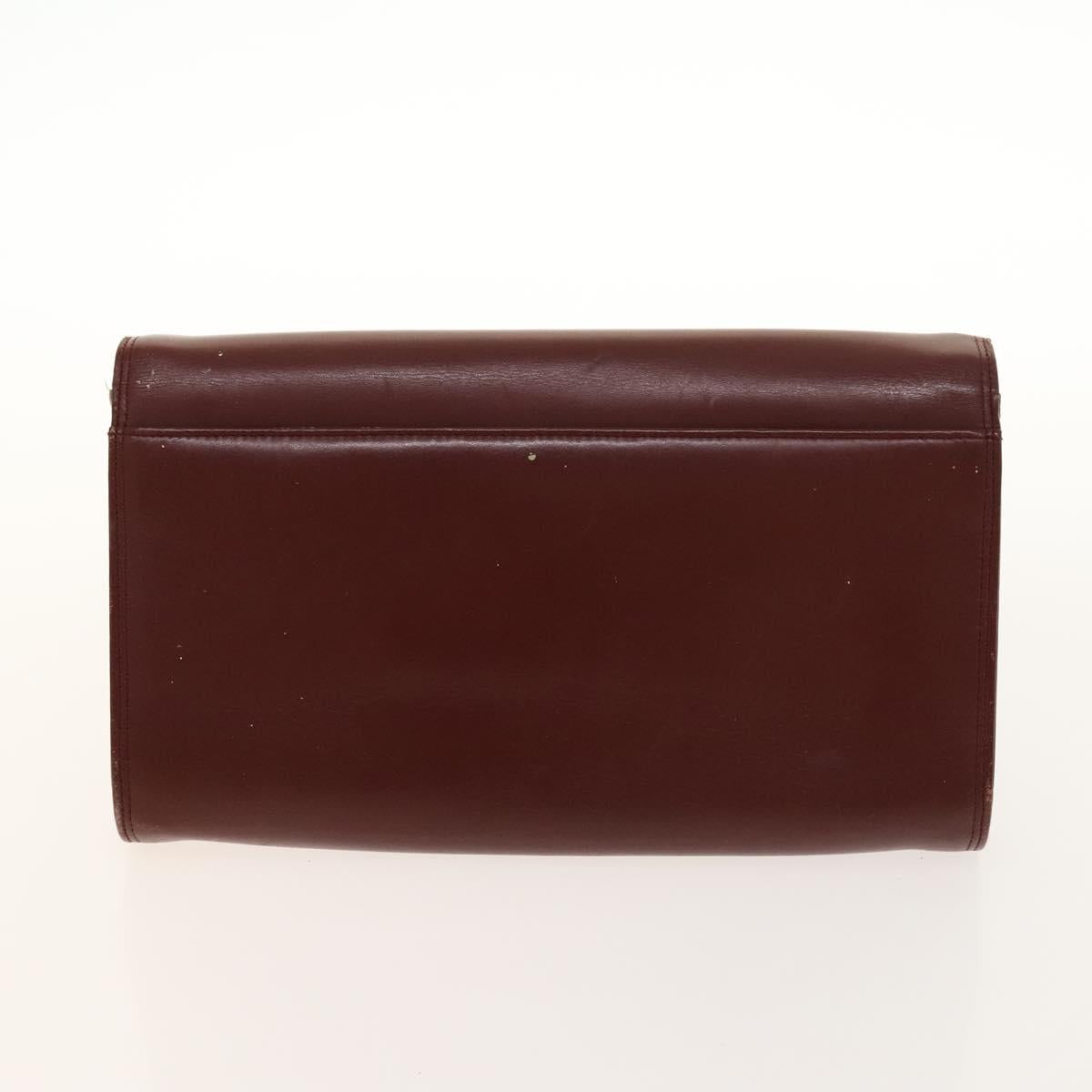 CARTIER Must Line Chain Bag Leather 2Set Bordeaux Auth ac3876