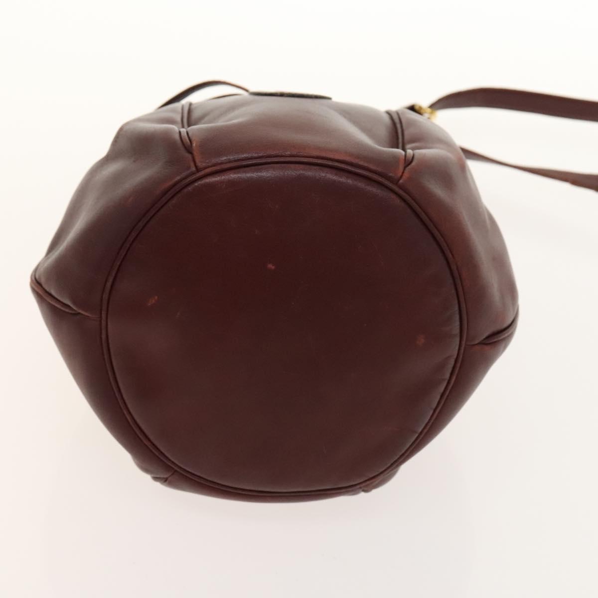 CARTIER Must Line Shoulder Bag Leather 2Set Bordeaux Auth ac3877