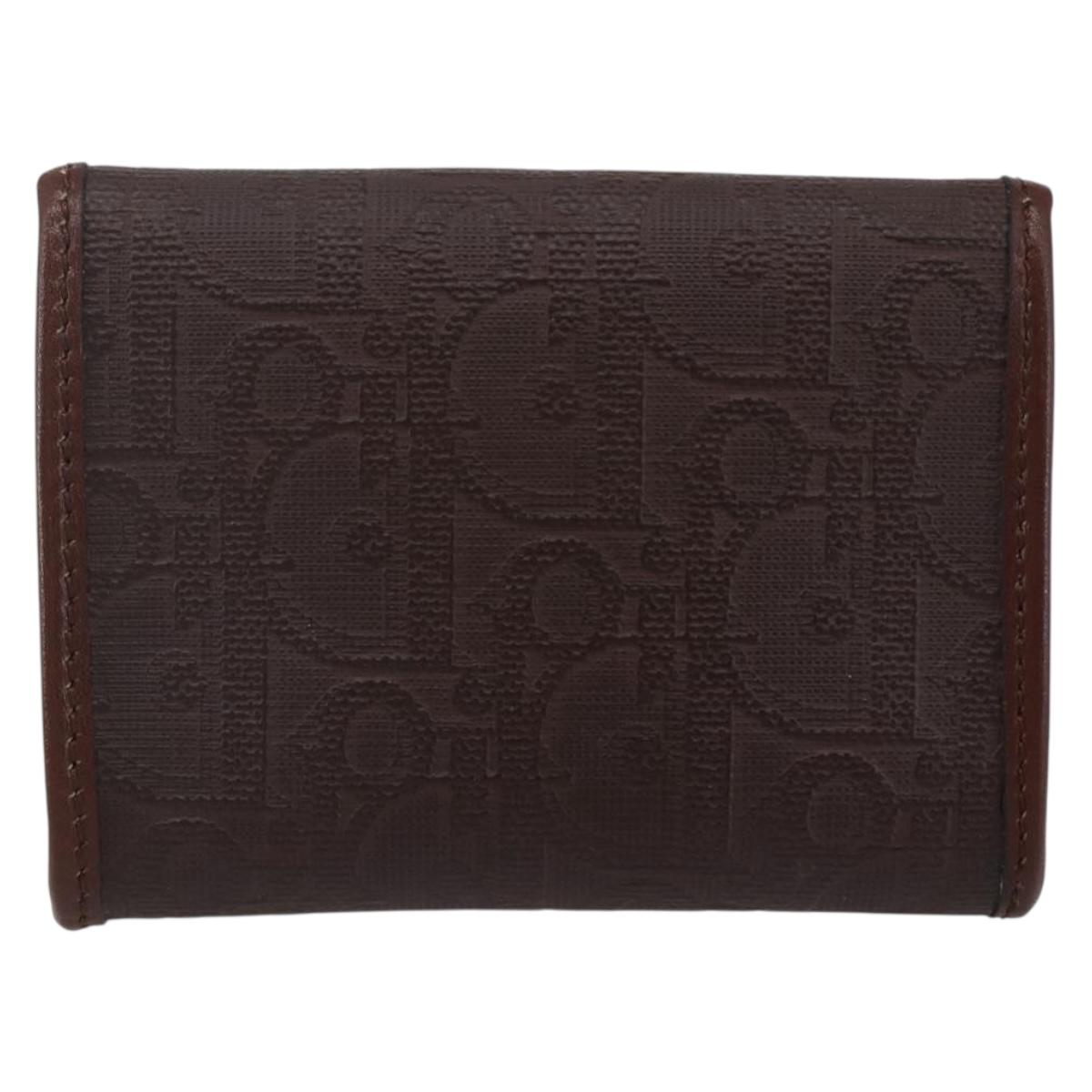Christian Dior Trotter Canvas Coin Purse PVC Brown Auth ac3879