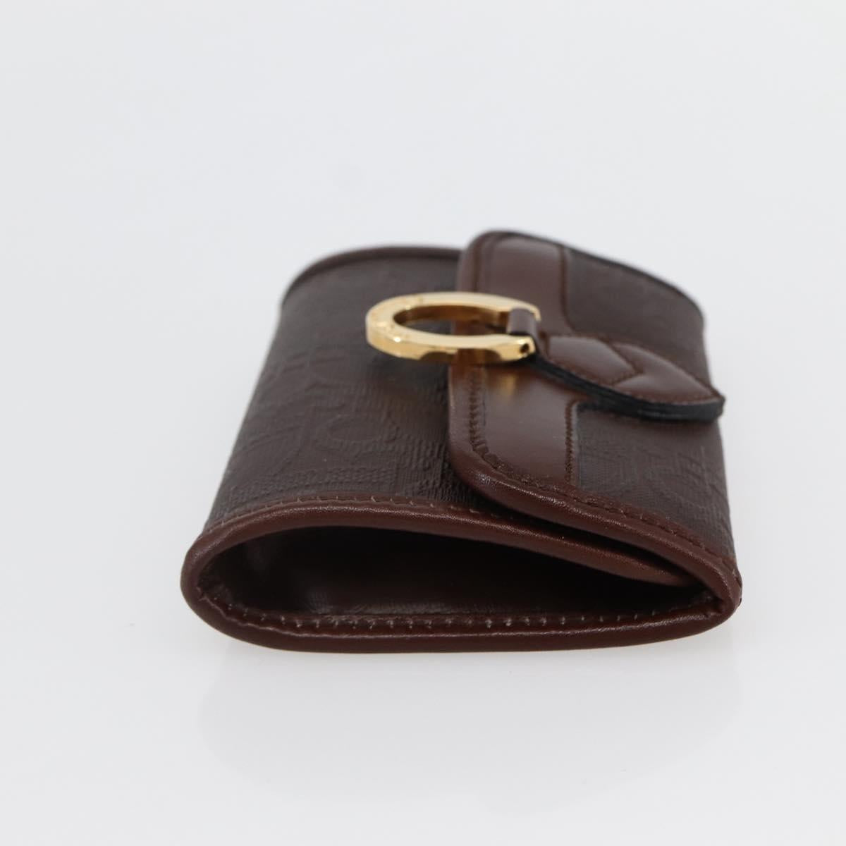 Christian Dior Trotter Canvas Coin Purse PVC Brown Auth ac3879