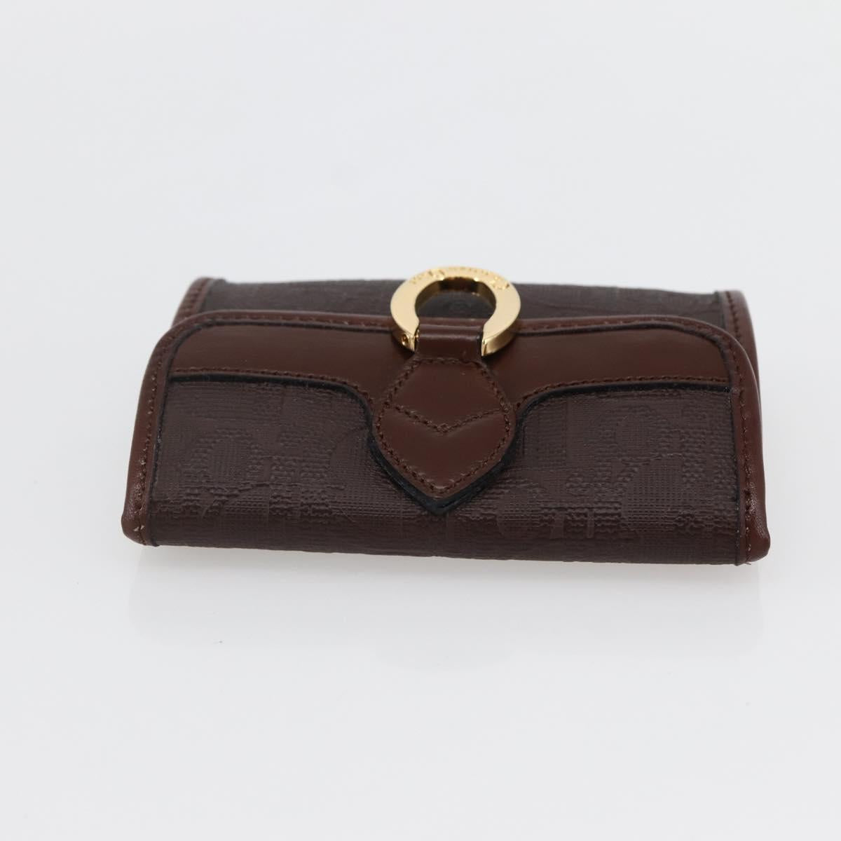 Christian Dior Trotter Canvas Coin Purse PVC Brown Auth ac3879