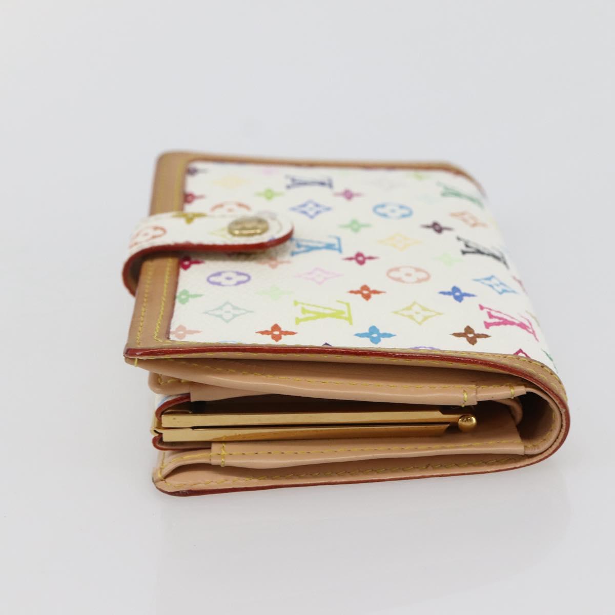 LOUIS VUITTON Multicolor Portefeuille Viennois Wallet White M92987 Auth ac3880
