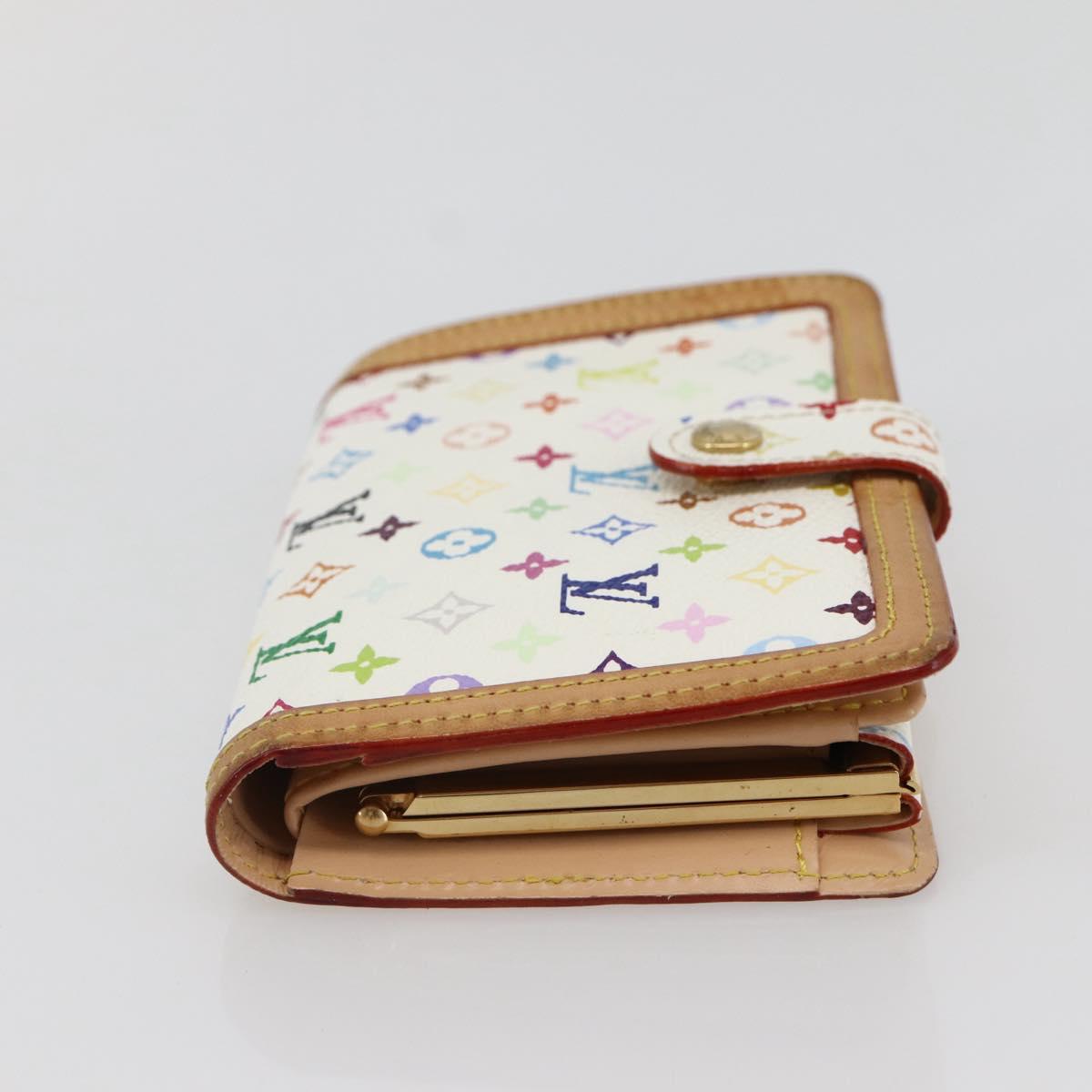 LOUIS VUITTON Multicolor Portefeuille Viennois Wallet White M92987 Auth ac3880