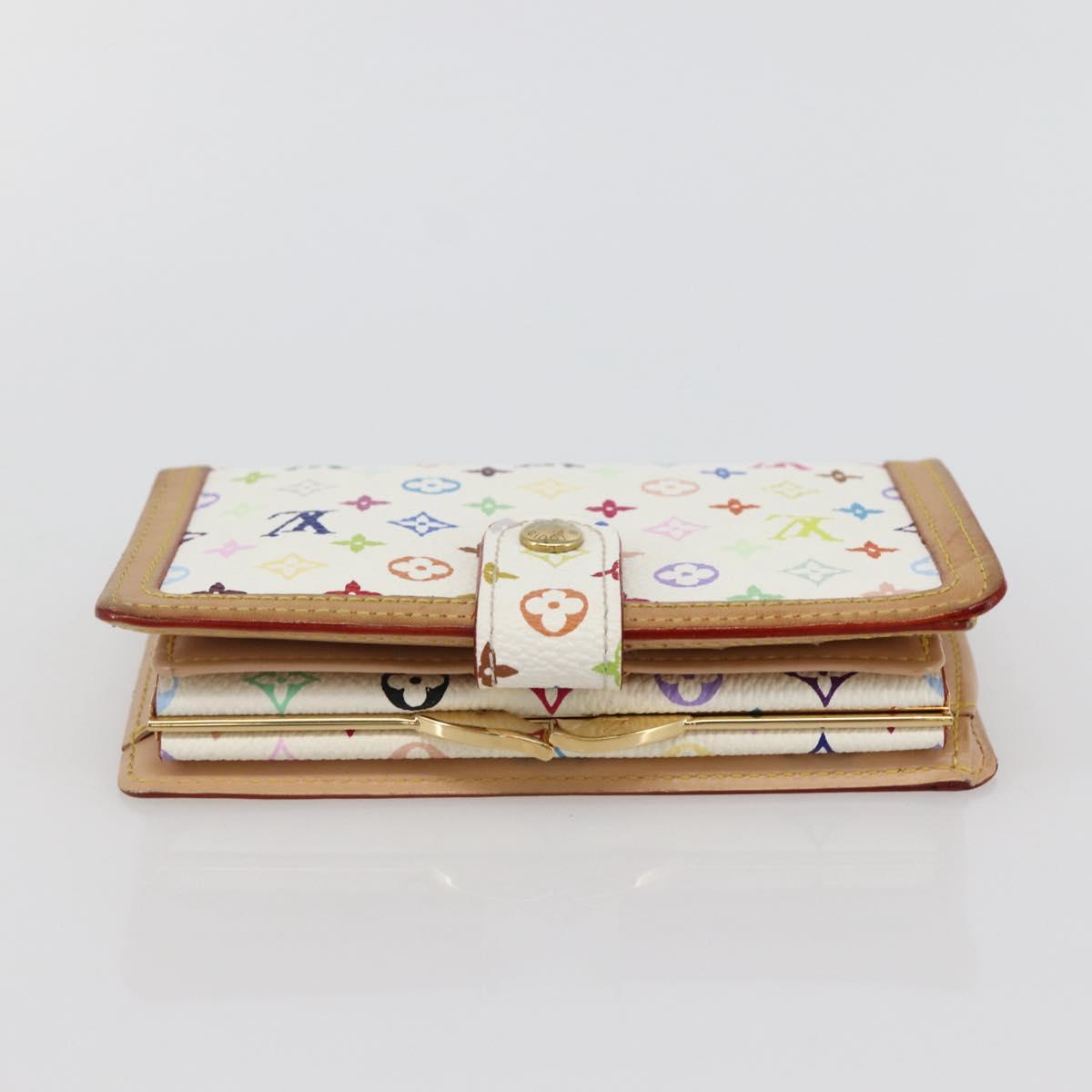 LOUIS VUITTON Multicolor Portefeuille Viennois Wallet White M92987 Auth ac3880
