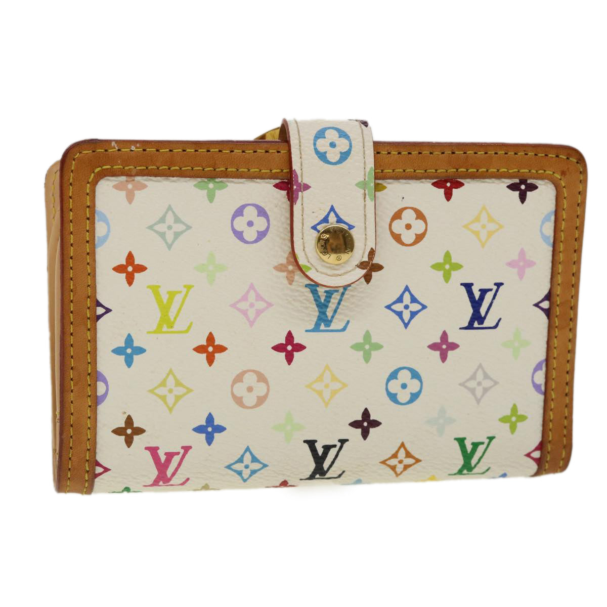 LOUIS VUITTON Multicolor Porte Monnaie Billets Viennois Wallet M92987 Auth ac963