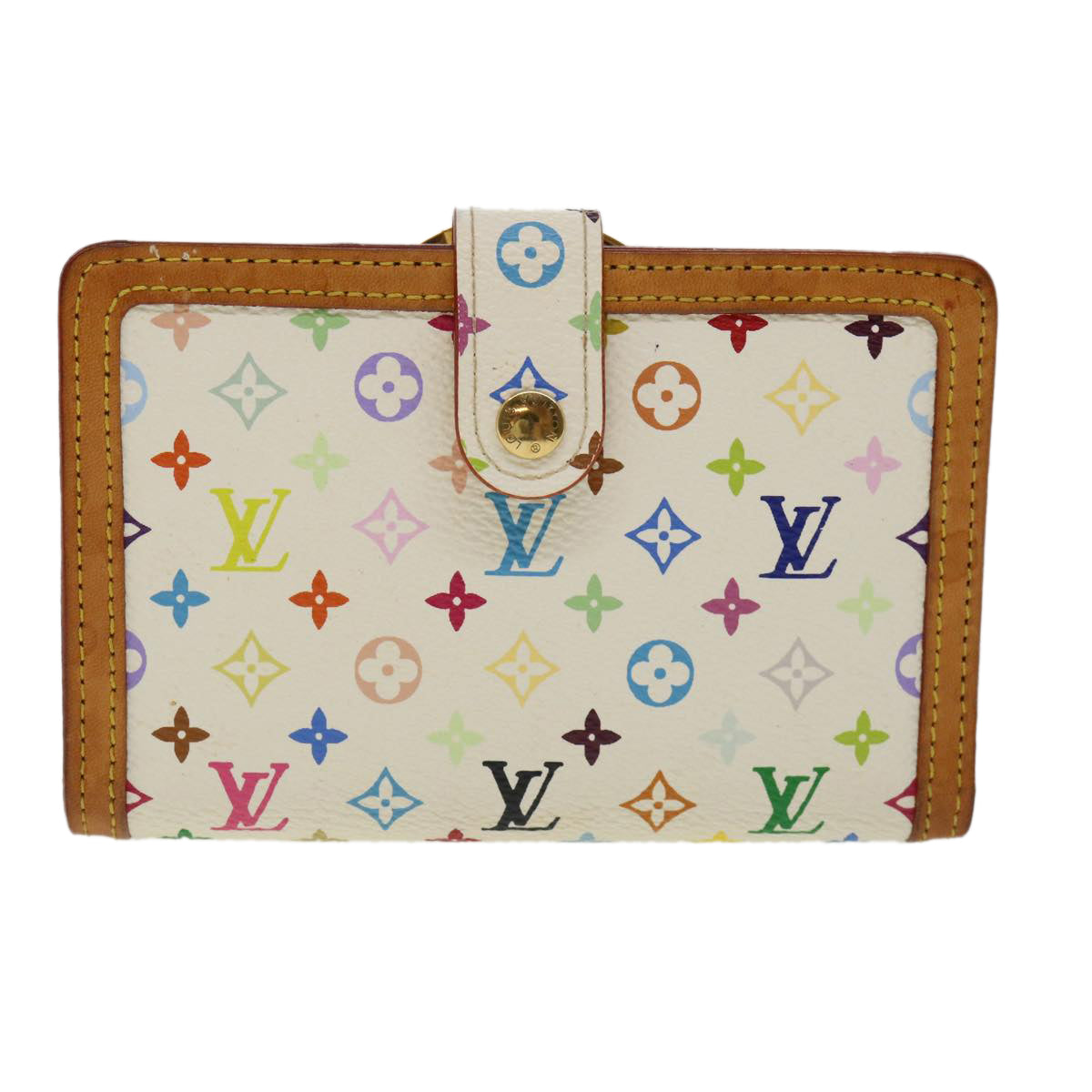 LOUIS VUITTON Multicolor Porte Monnaie Billets Viennois Wallet M92987 Auth ac963