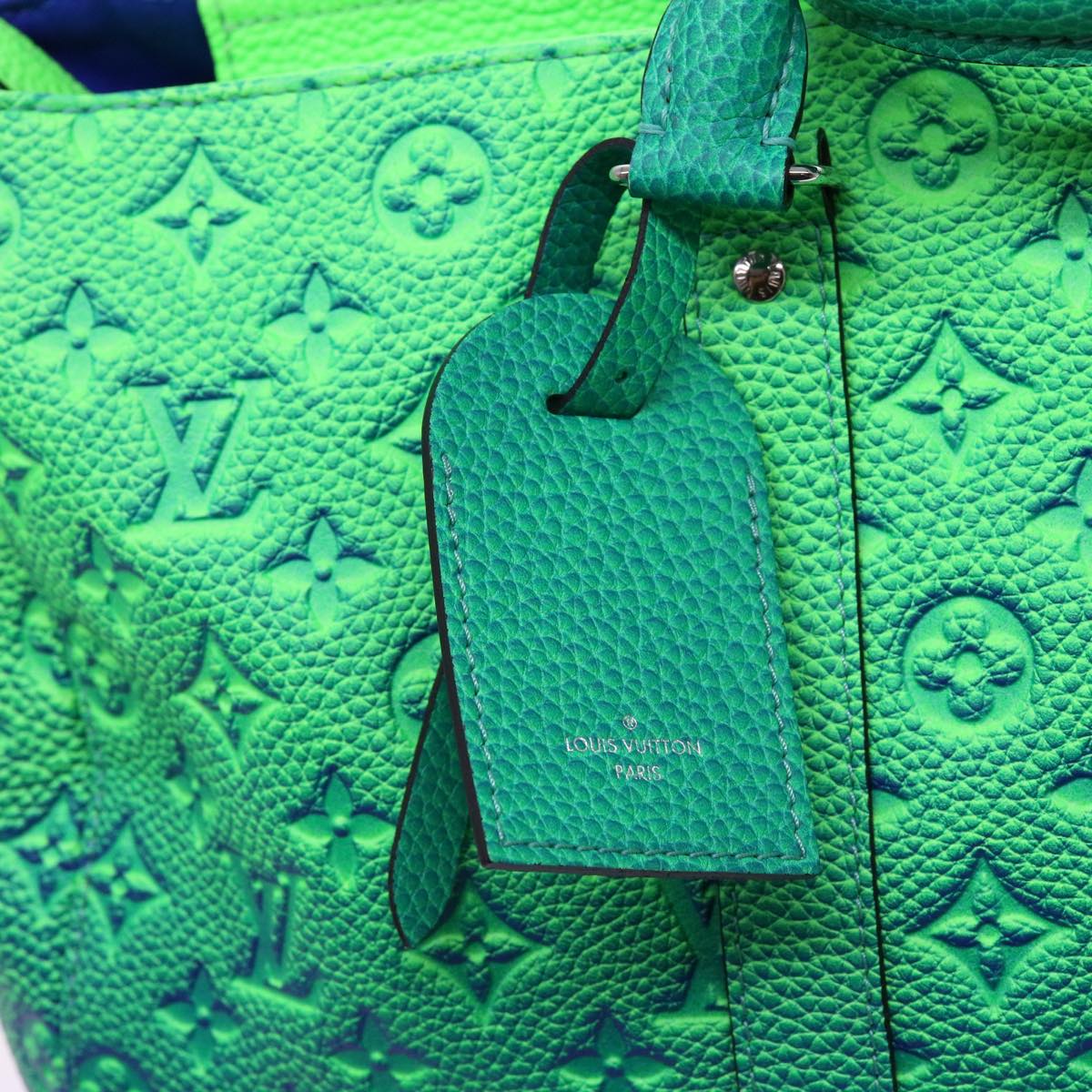 LOUIS VUITTON Monogram Illusion Keepall Tote Bag Neon Green M59688 Auth ai669S