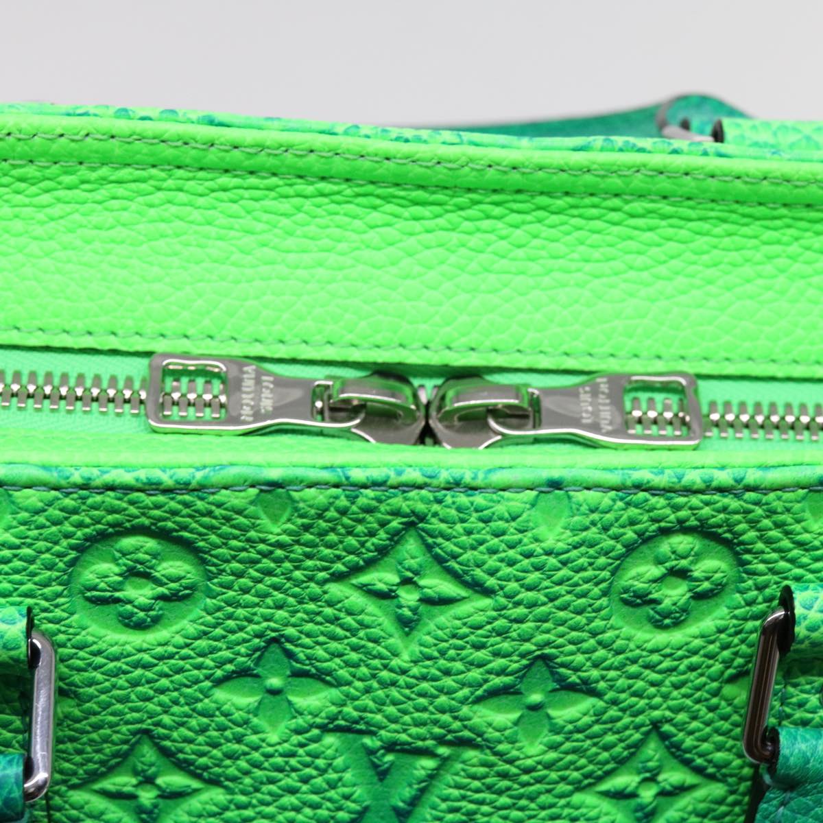 LOUIS VUITTON Monogram Illusion Keepall Tote Bag Neon Green M59688 Auth ai669S