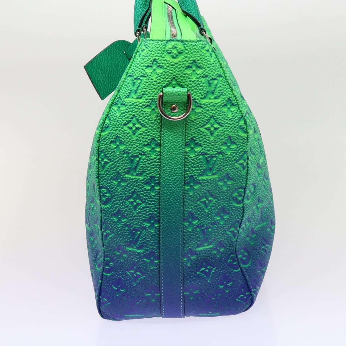 LOUIS VUITTON Monogram Illusion Keepall Tote Bag Neon Green M59688 Auth ai669SM