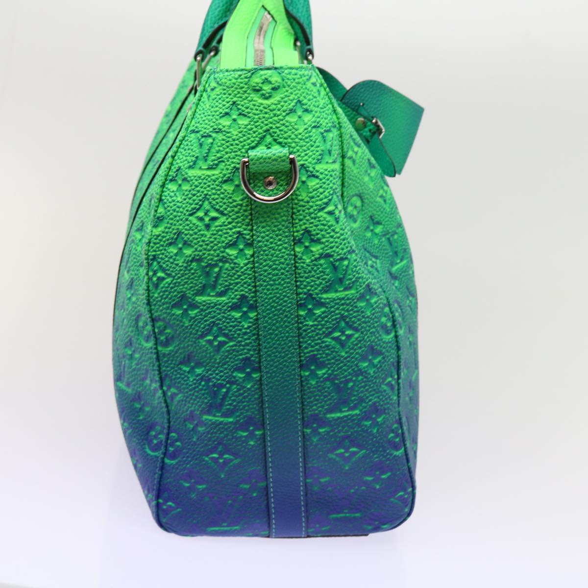 LOUIS VUITTON Monogram Illusion Keepall Tote Bag Neon Green M59688 Auth ai669SM