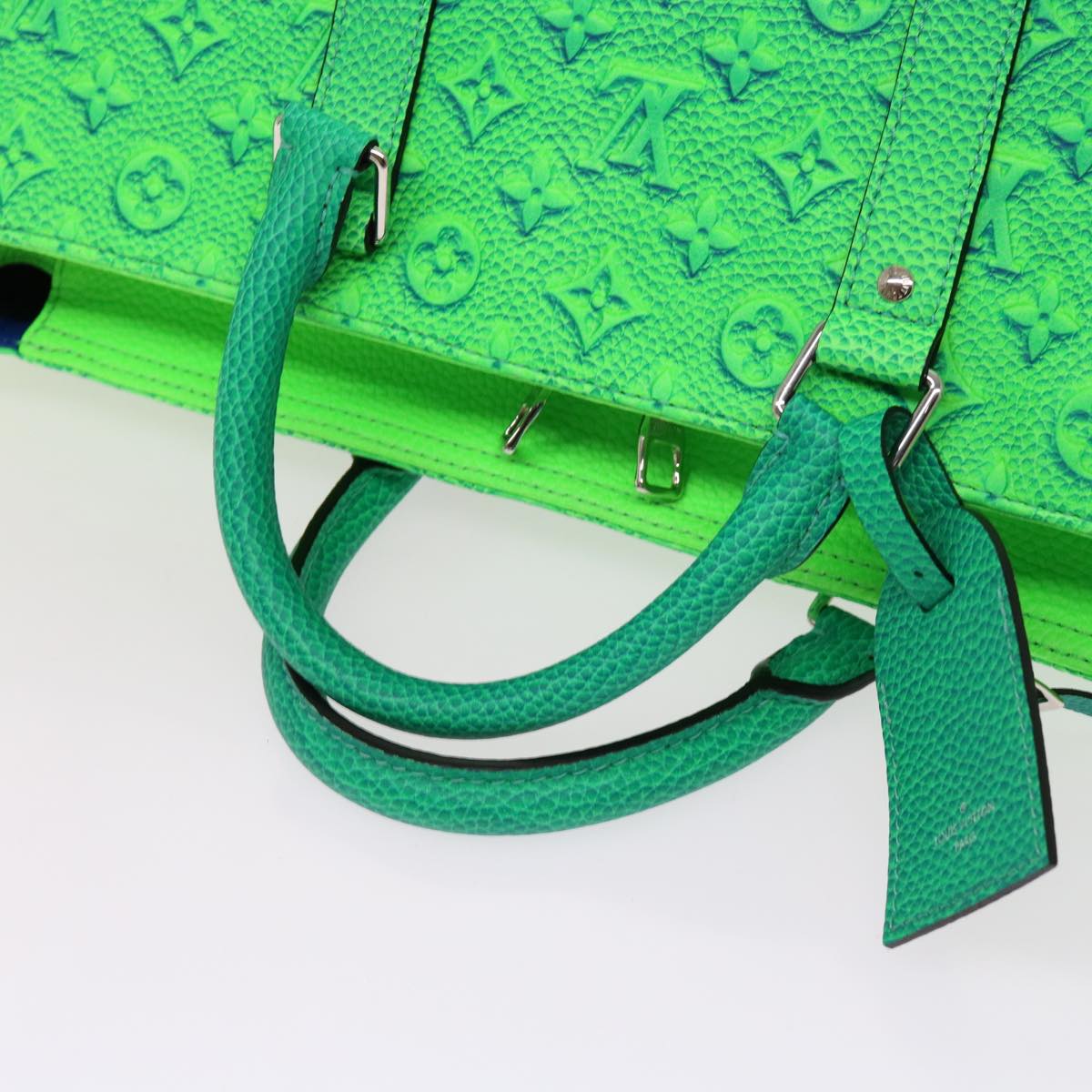 LOUIS VUITTON Monogram Illusion Keepall Tote Bag Neon Green M59688 Auth ai669S