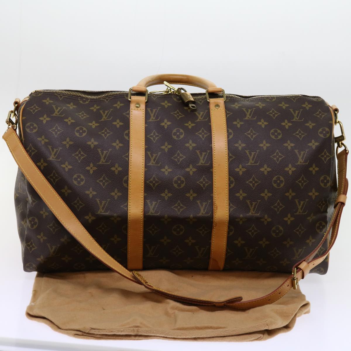 LOUIS VUITTON Monogram Keepall Bandouliere 50 Boston Bag M41416 LV Auth ai672