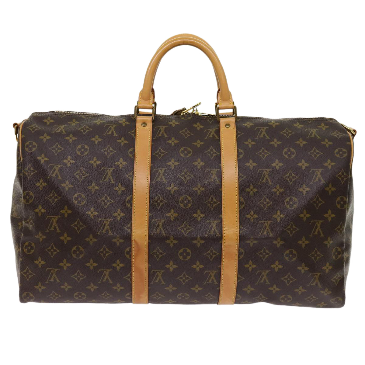 LOUIS VUITTON Monogram Keepall Bandouliere 50 Boston Bag M41416 LV Auth ai672