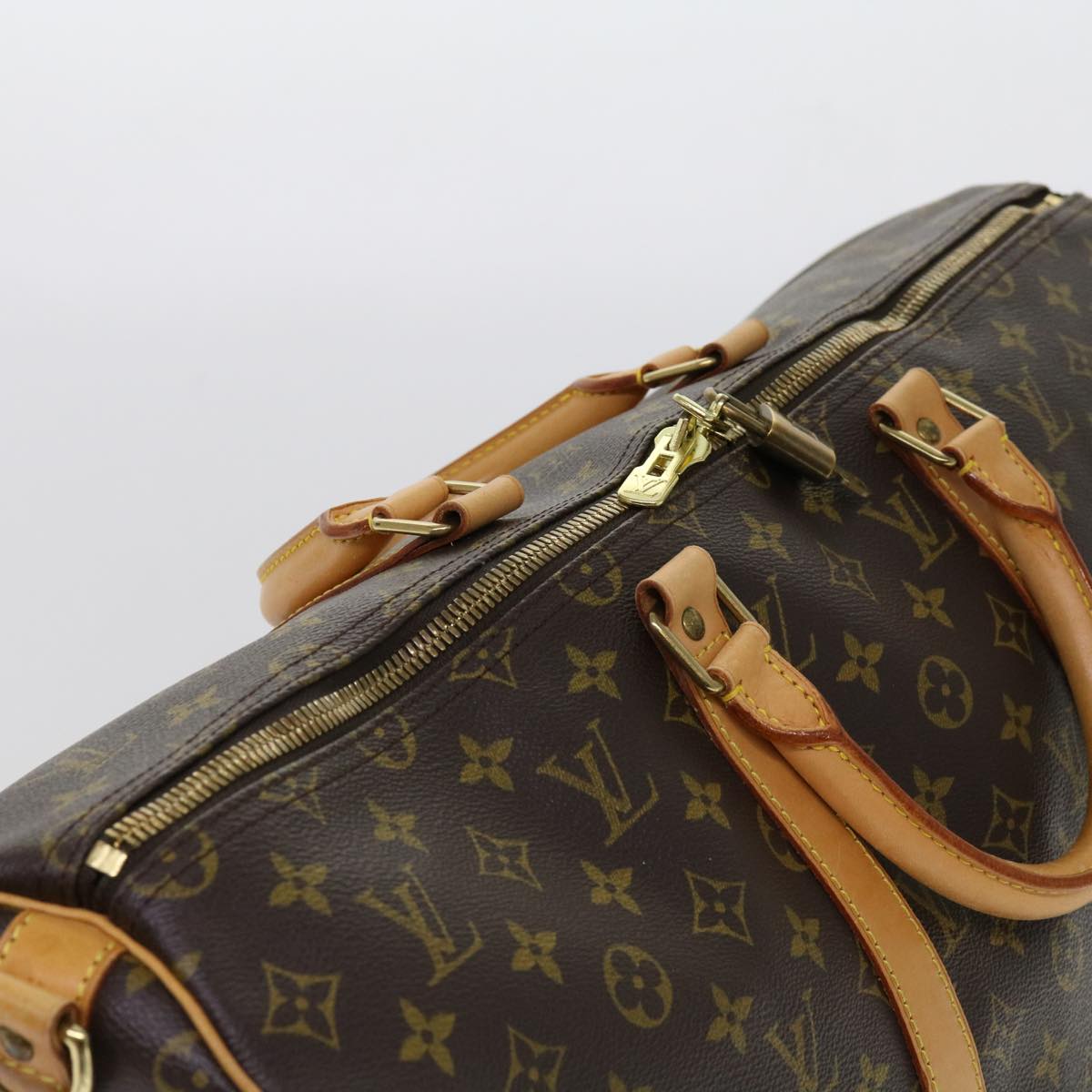 LOUIS VUITTON Monogram Keepall Bandouliere 50 Boston Bag M41416 LV Auth ai672