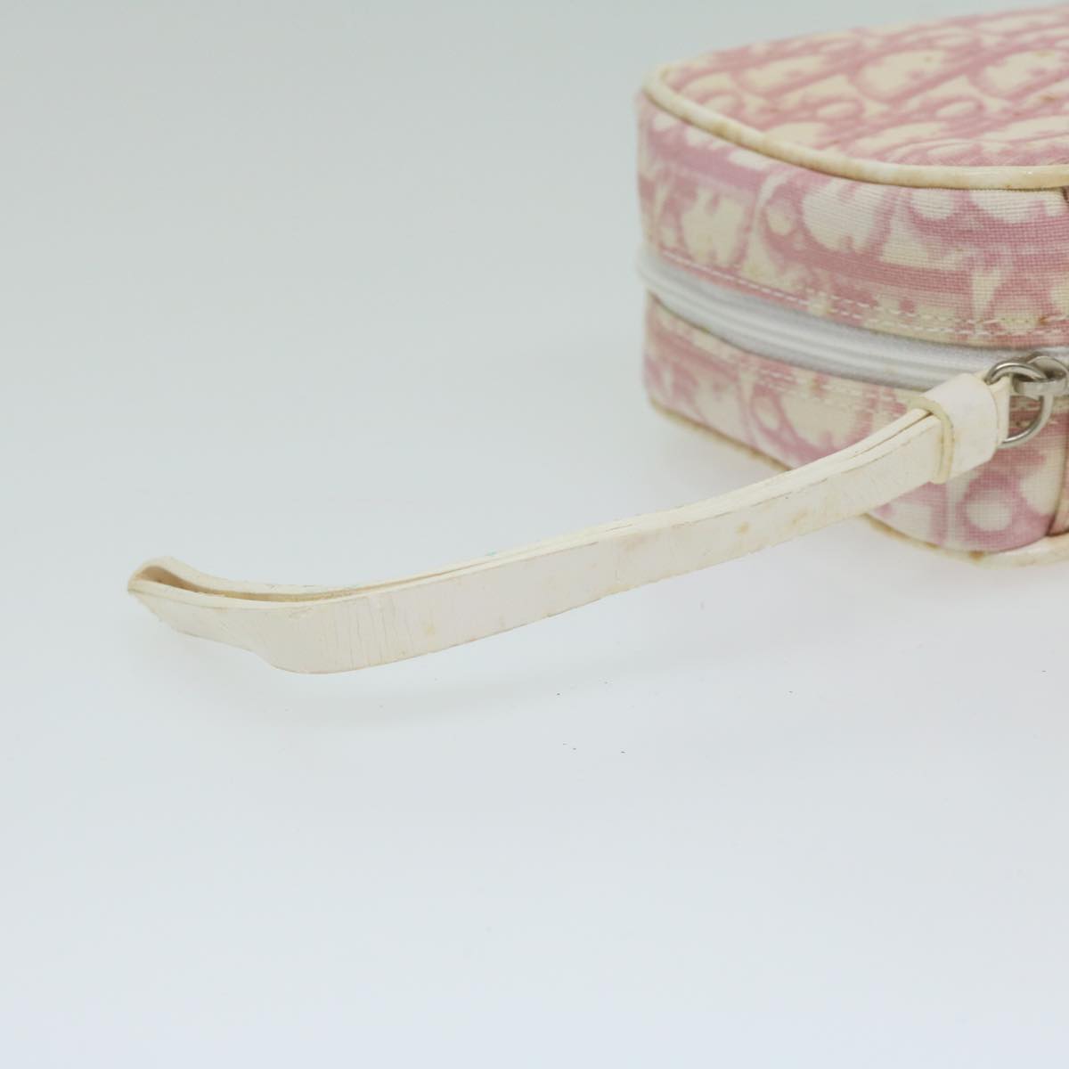 Christian Dior Trotter Canvas Pouch Pink Auth ai693