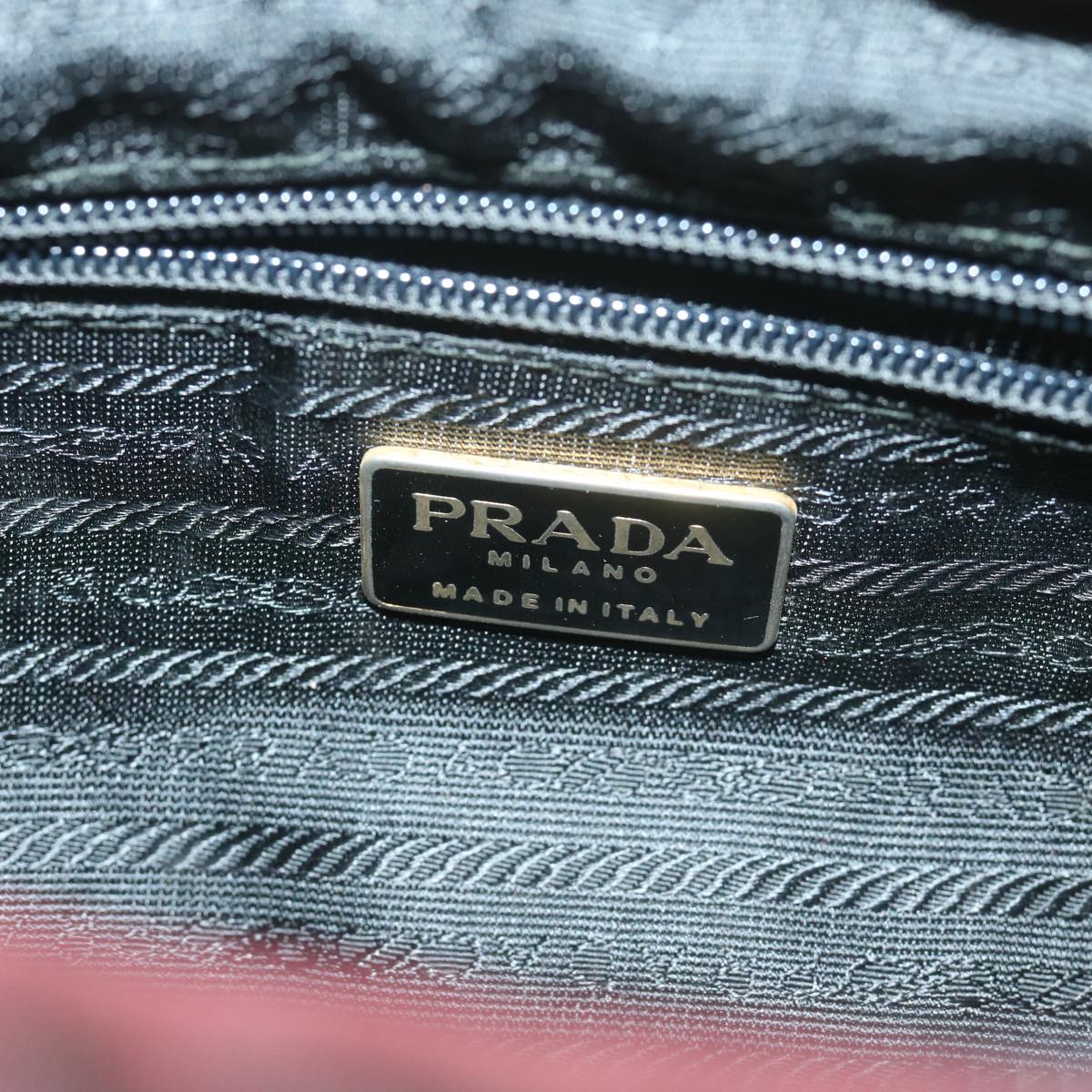 PRADA Hand Bag Nylon Wine Red Auth ai694