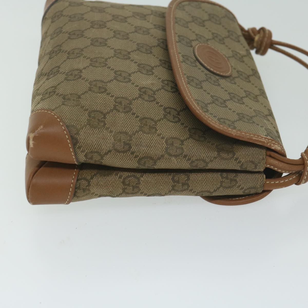 GUCCI GG Canvas Shoulder Bag Beige Auth ai697