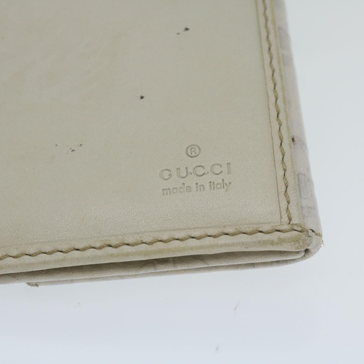 GUCCI GG Canvas Guccissima Long Wallet White 112715 Auth ai704