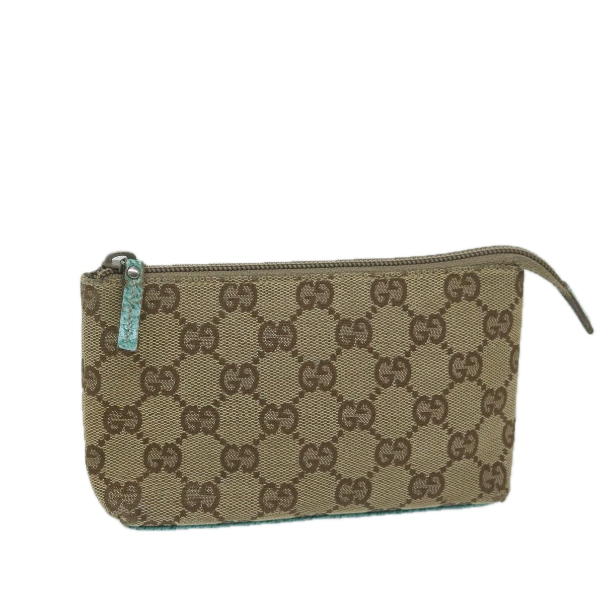 GUCCI GG Canvas Pouch Beige 115237 Auth ai705