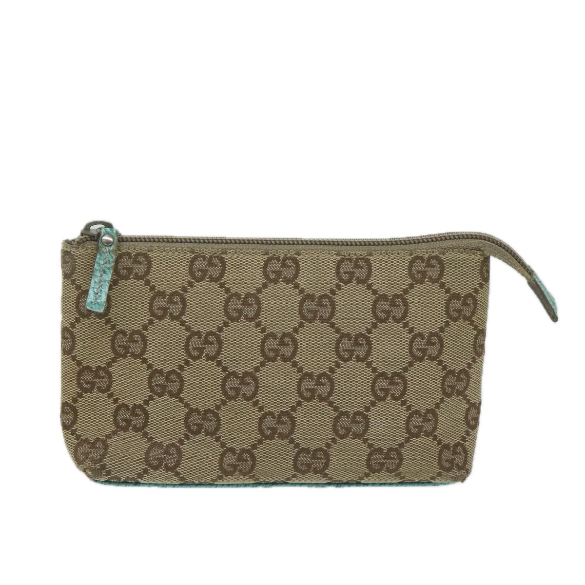 GUCCI GG Canvas Pouch Beige 115237 Auth ai705