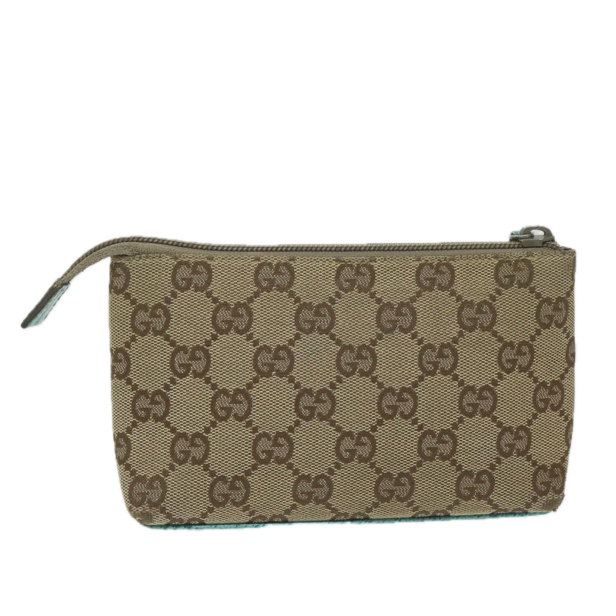 GUCCI GG Canvas Pouch Beige 115237 Auth ai705