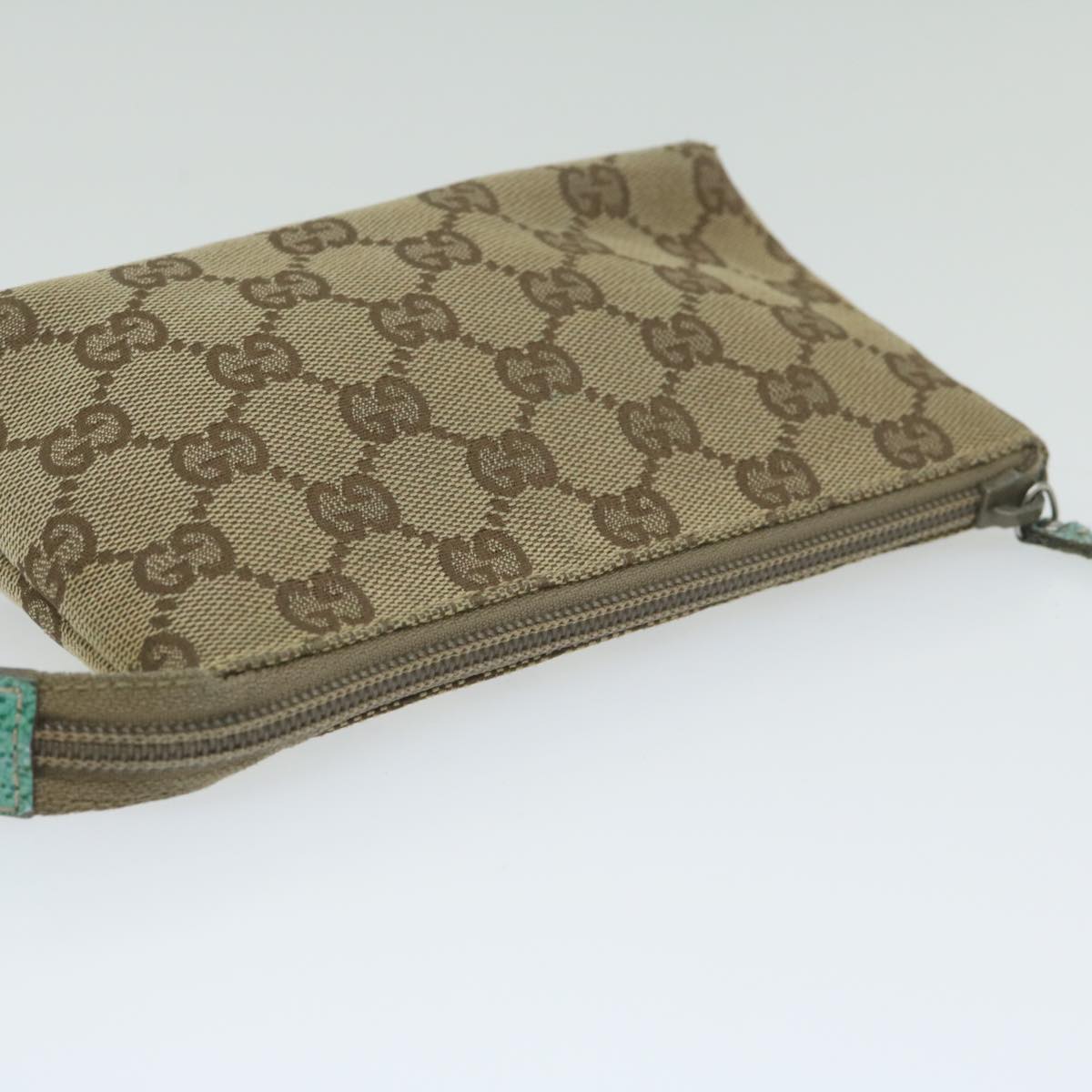 GUCCI GG Canvas Pouch Beige 115237 Auth ai705