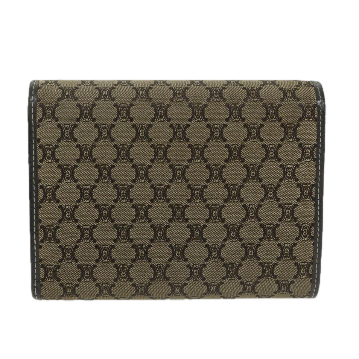 CELINE Macadam Canvas Wallet Beige Auth ai707