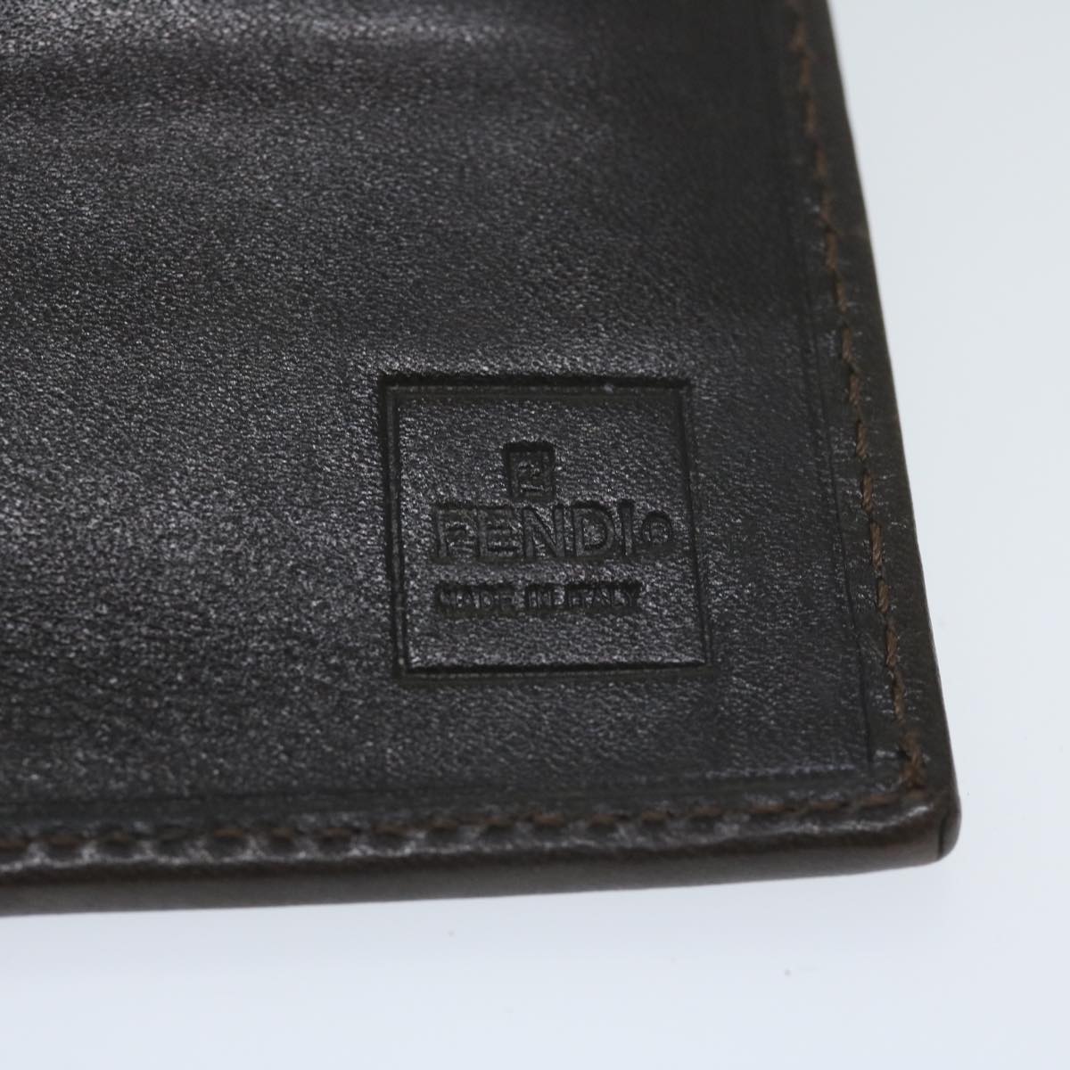 FENDI Zucca Canvas Wallet Black Brown Auth ai711