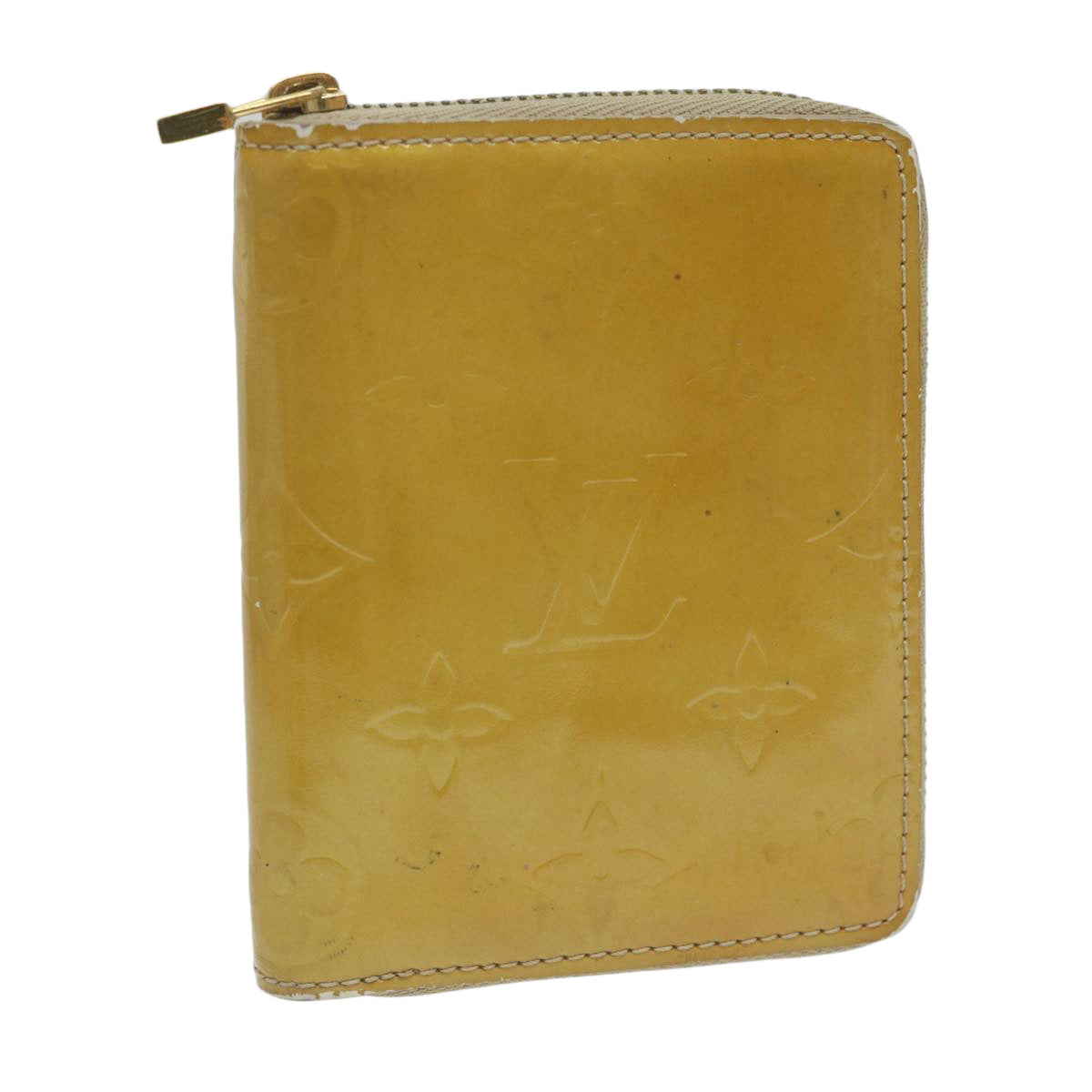 LOUIS VUITTON Monogram Vernis Bloom Wallet Beige M91015 LV Auth ai713