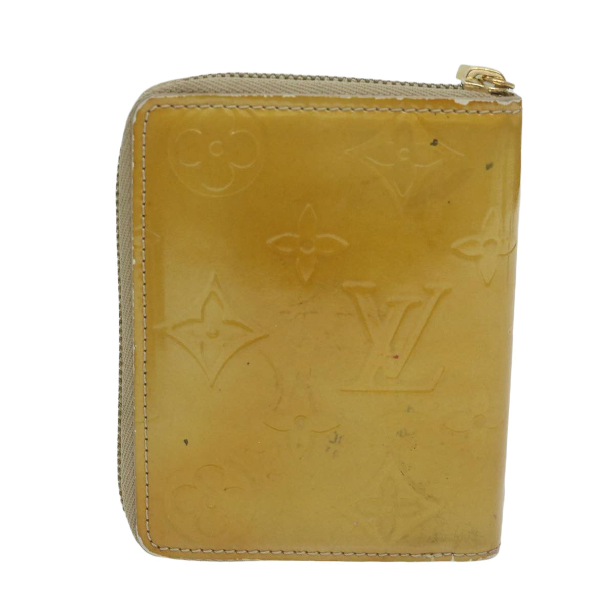 LOUIS VUITTON Monogram Vernis Bloom Wallet Beige M91015 LV Auth ai713