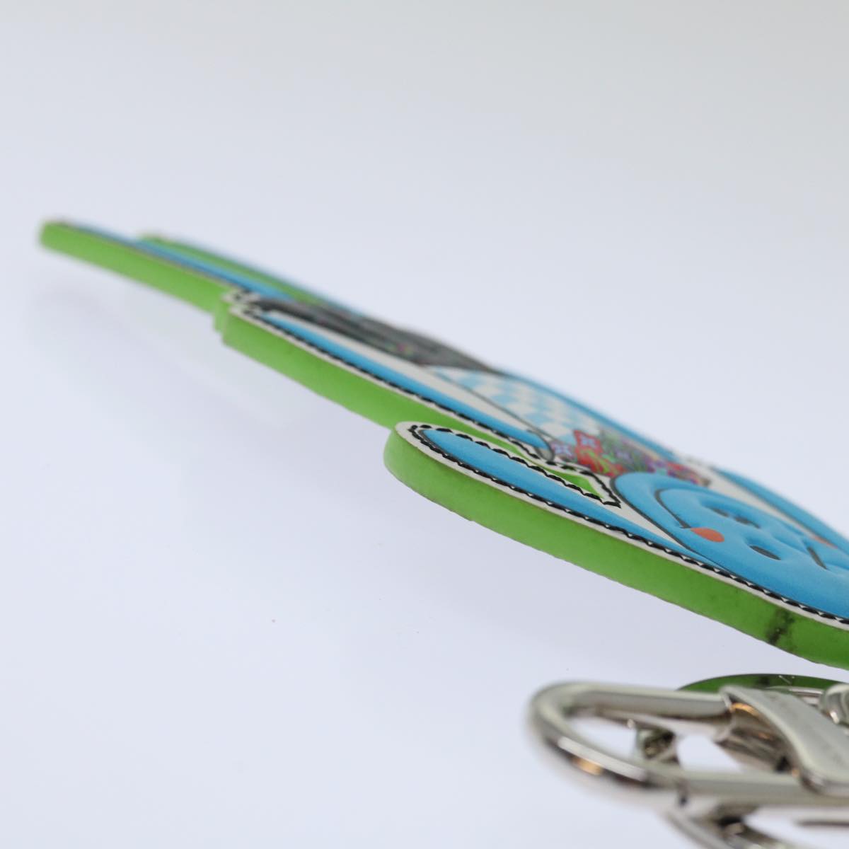 LOUIS VUITTON Porte Cles LV Rabbit Key Ring Leather Blue MP2917 LV Auth ai777A