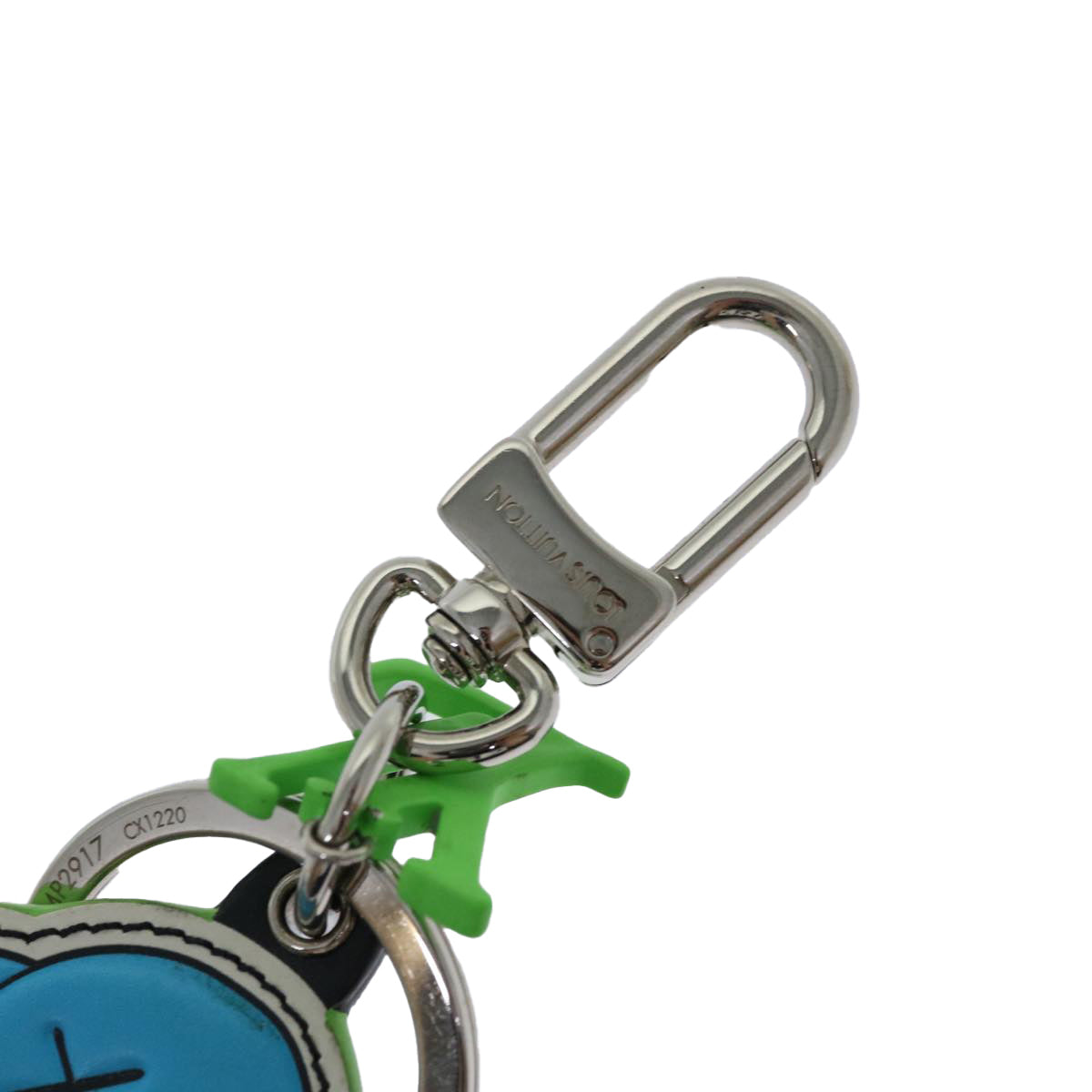 LOUIS VUITTON Porte Cles LV Rabbit Key Ring Leather Blue MP2917 LV Auth ai777A