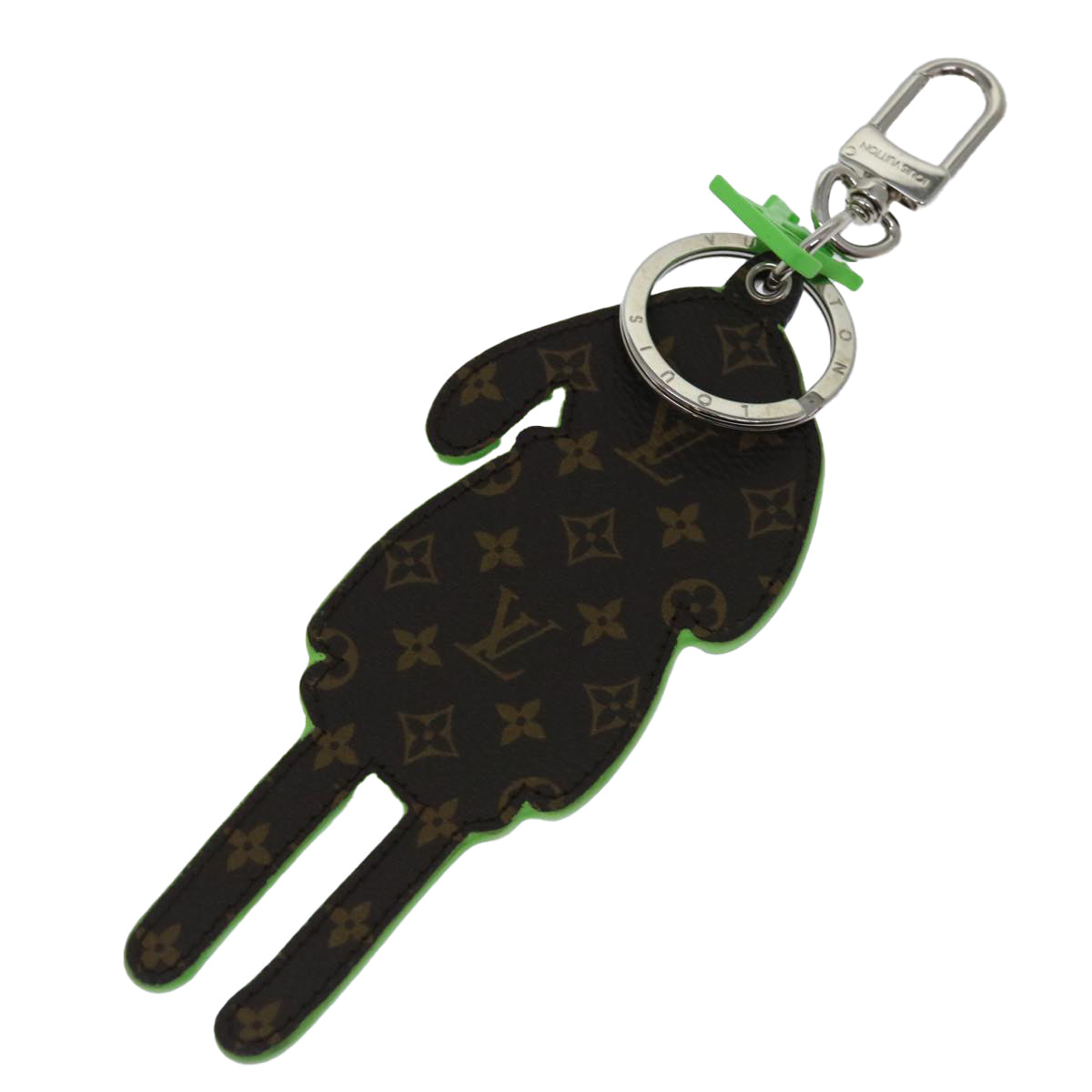 LOUIS VUITTON Porte Cles LV Rabbit Key Ring Leather Blue MP2917 LV Auth ai777A