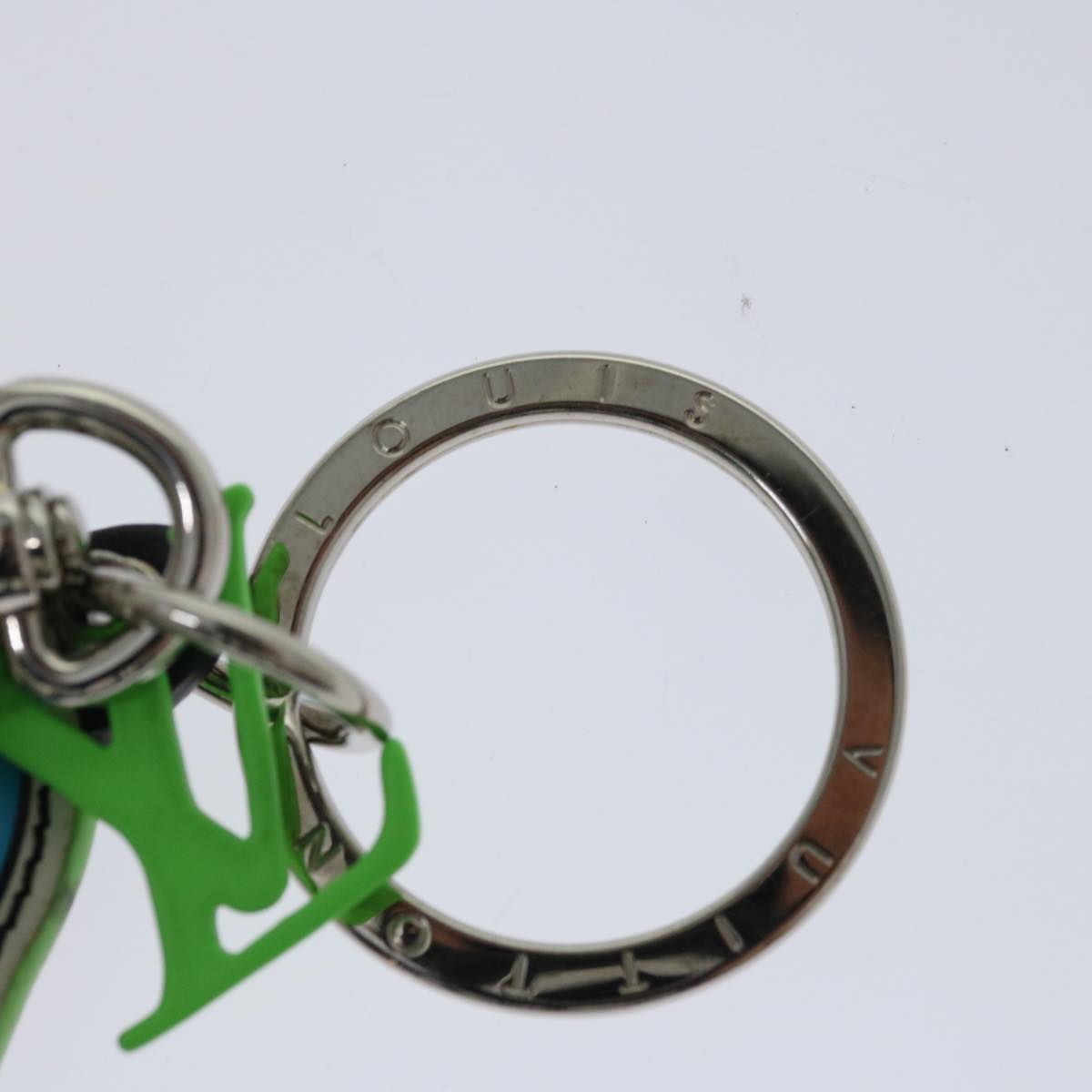 LOUIS VUITTON Porte Cles LV Rabbit Key Ring Leather Blue MP2917 LV Auth ai777A