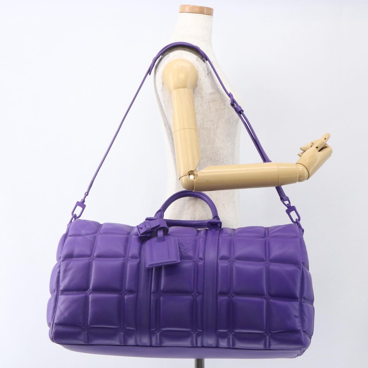 LOUIS VUITTON Puffy Damier Keepall Bandouliere 50 Bag Purple M20922 Auth ai791SM