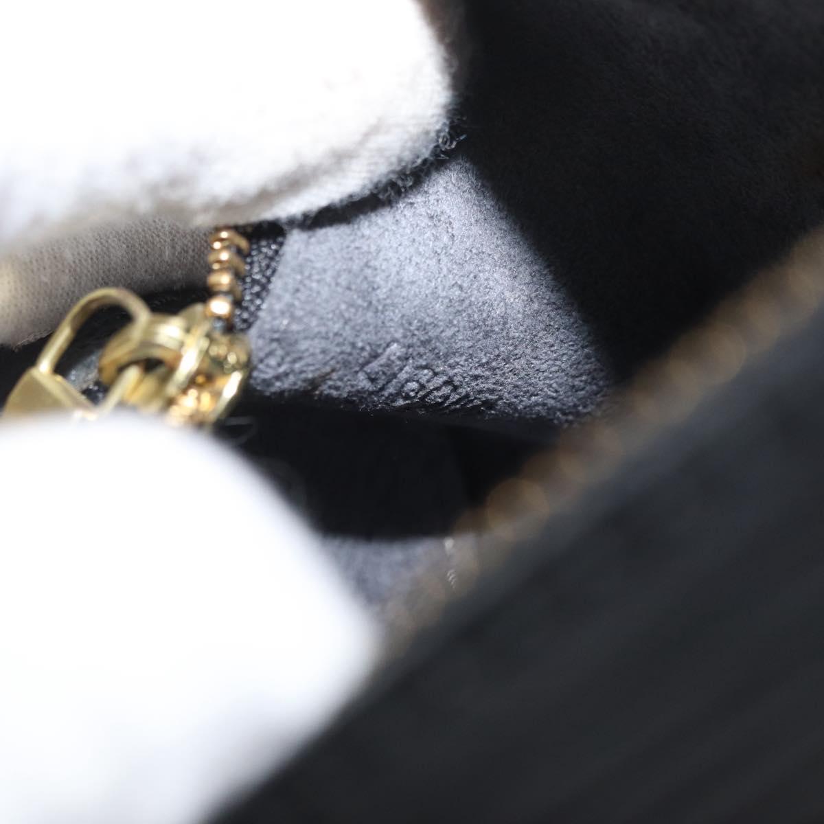 LOUIS VUITTON Epi Soufflot Pouch Pouch Black LV Auth ai801A