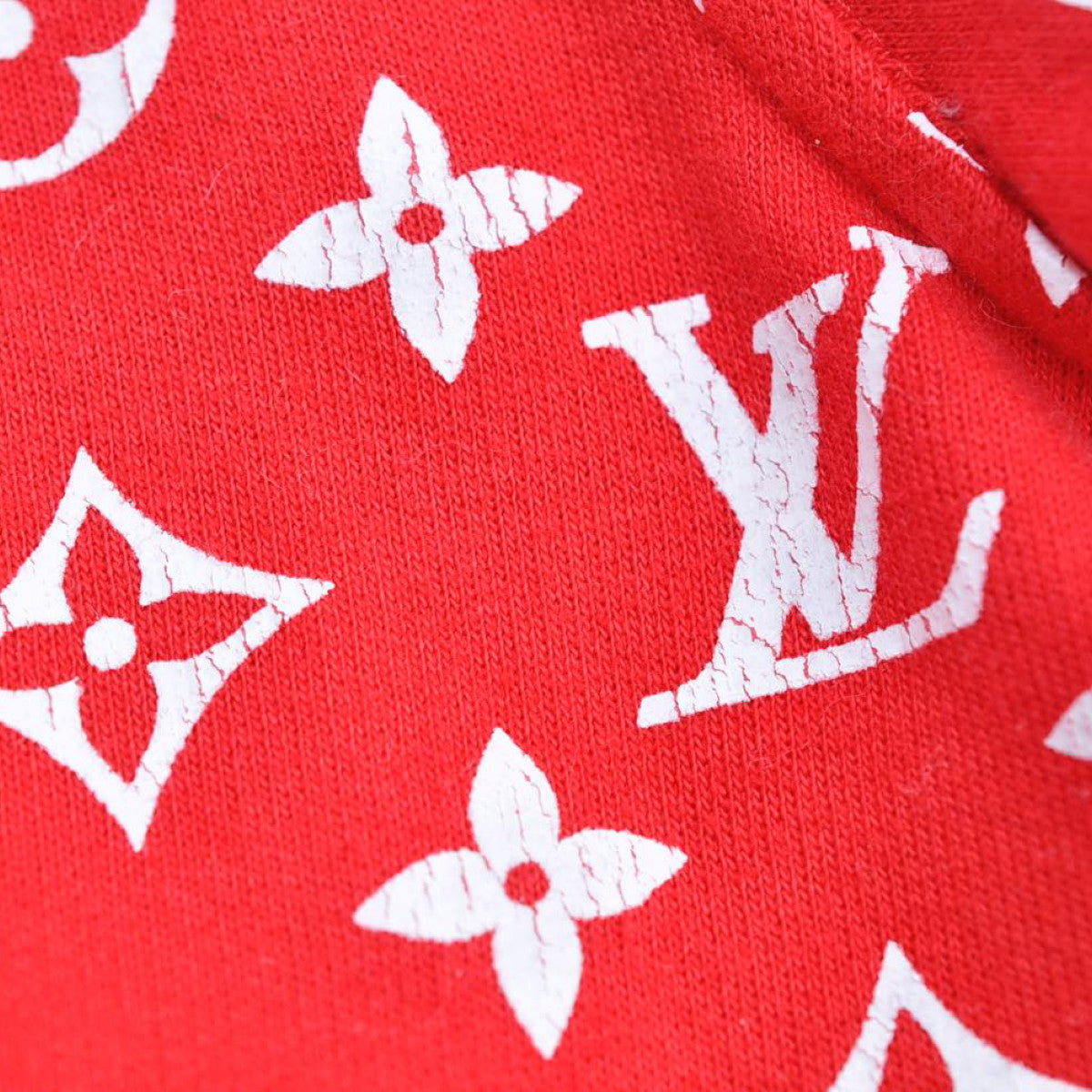 LOUIS VUITTON Supreme Box Logo Hoodie Red XXS LV Auth ak145