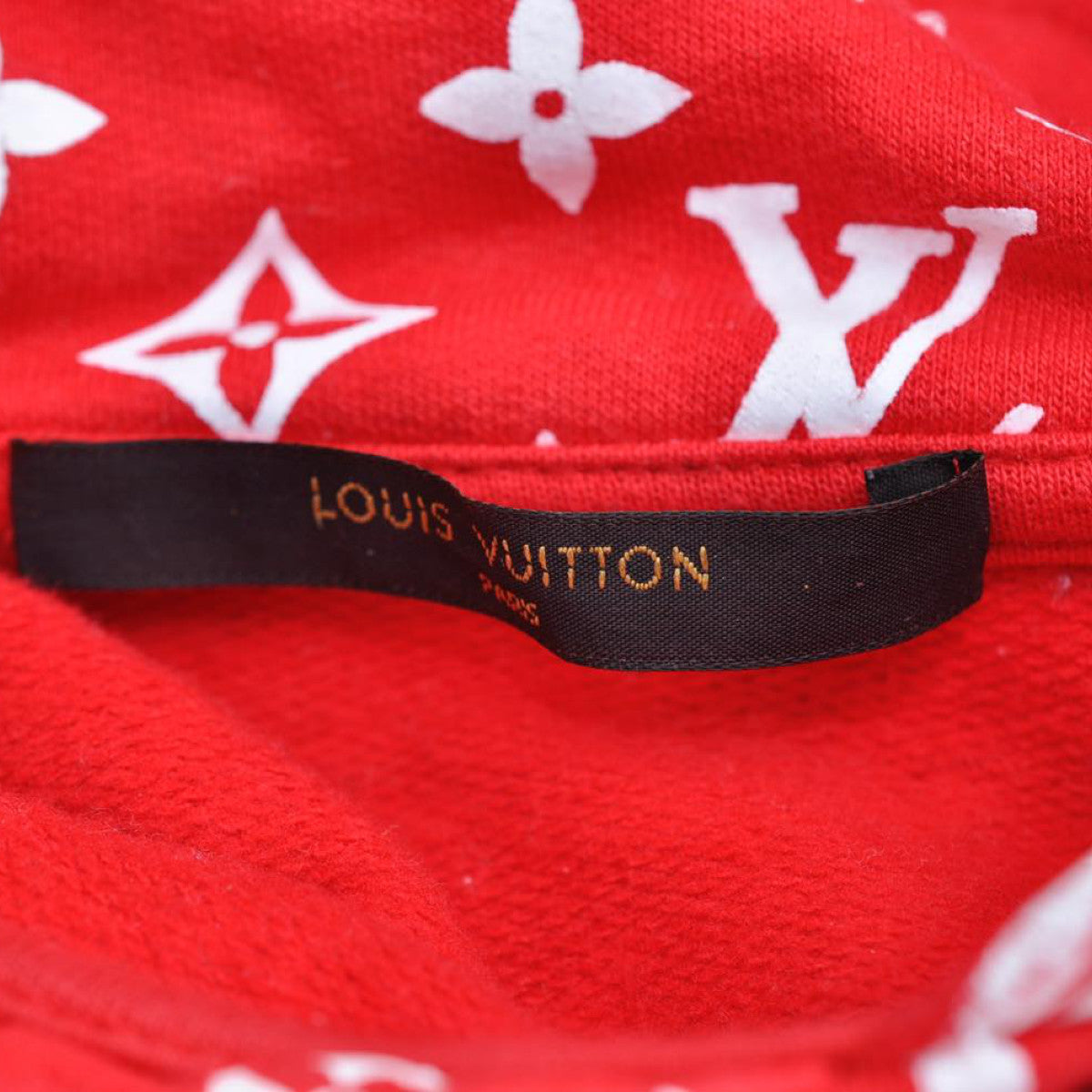 LOUIS VUITTON Supreme Box Logo Hoodie Red XXS LV Auth ak145