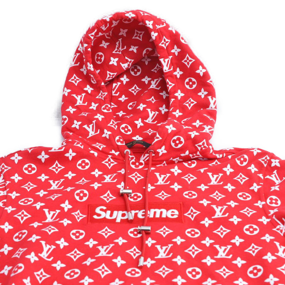 LOUIS VUITTON Supreme Box Logo Hoodie Red XXS LV Auth ak145