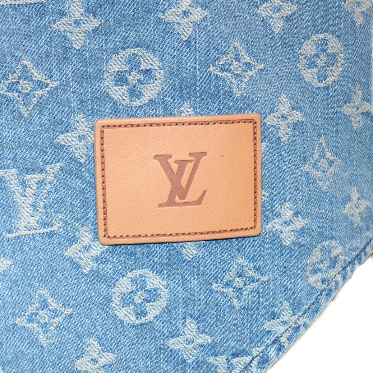 LOUIS VUITTON x Supreme Denim Baseball Shirt Blue Size XXS Auth ak158