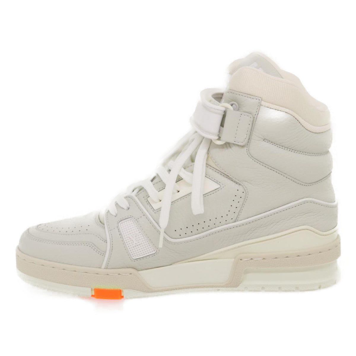 LOUIS VUITTON Trainer sneakers Leather High cut White 1A5A0D LV Auth ak173SM