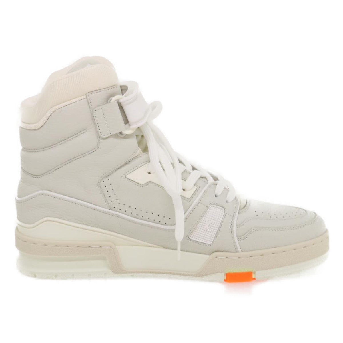 LOUIS VUITTON Trainer sneakers Leather High cut White 1A5A0D LV Auth ak173SM