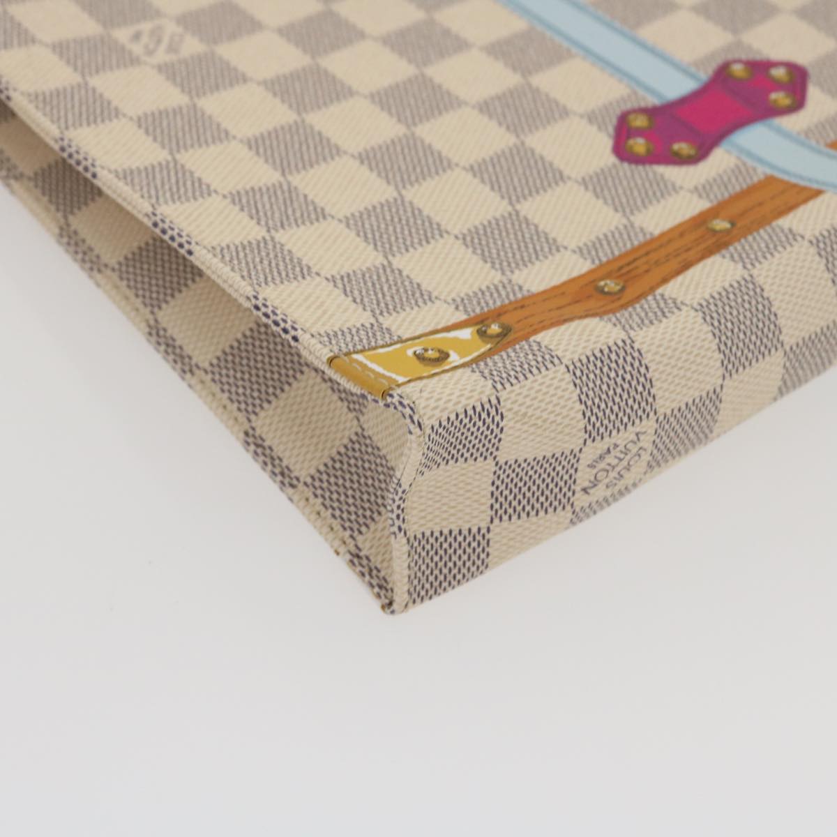 LOUIS VUITTON Damier Azur Poche Toilette 26 Pouch M41438 LV Auth ak181SAM