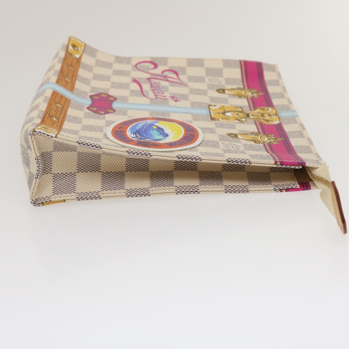 LOUIS VUITTON Damier Azur Poche Toilette 26 Pouch M41438 LV Auth ak181SAM