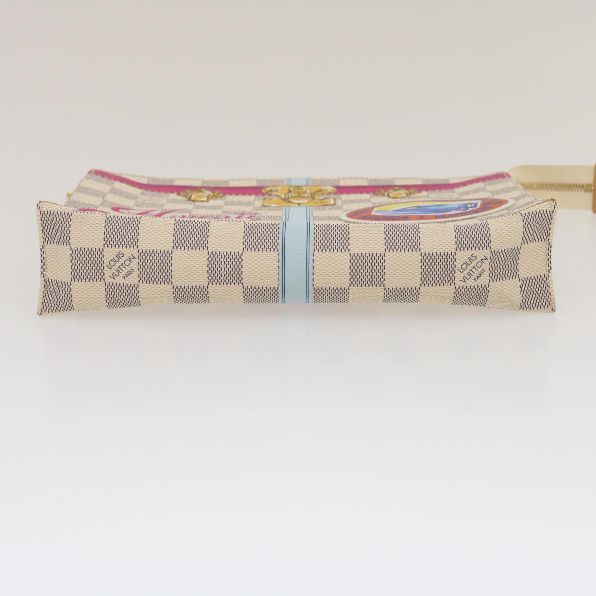 LOUIS VUITTON Damier Azur Poche Toilette 26 Pouch M41438 LV Auth ak181SAM