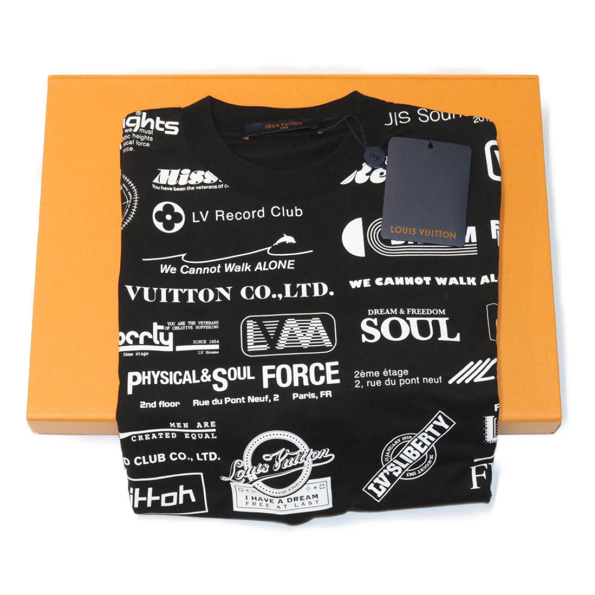 LOUIS VUITTON All Over Logo T-shirt XS Fall Winter 2019Limited Black Auth ak186SM